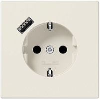 Розетка с заземлением +1хUSB тип A без рамки Jung LS990 1-м. бежевый картинка